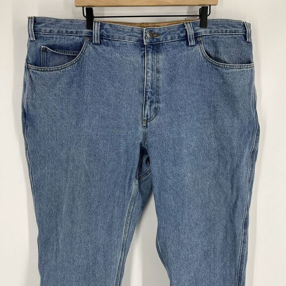 Duluth Trading Jeans Size 44x30 Mens Blue Ballroom Flex Straight Leg Medium Wash - Picture 2 of 9